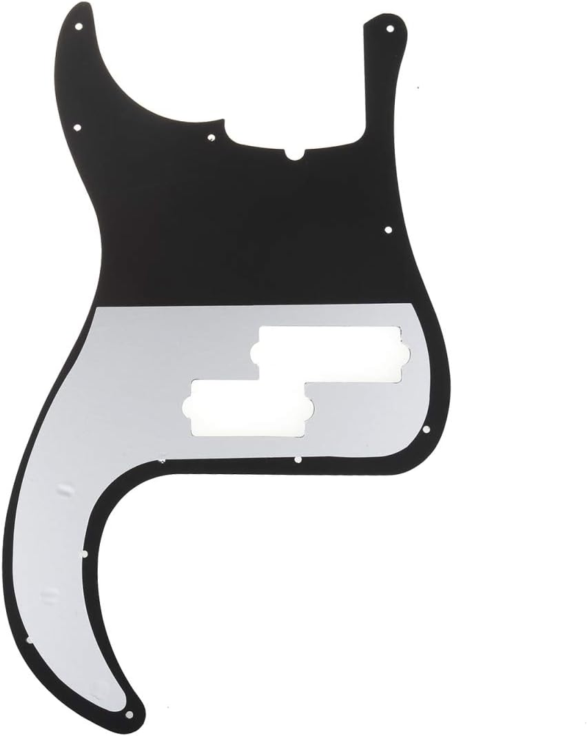 Musiclily Pro 5-String 13-Hole Contemporary P Bass Pickguard for Fender American Precision Bass 3Ply Black - Image 3