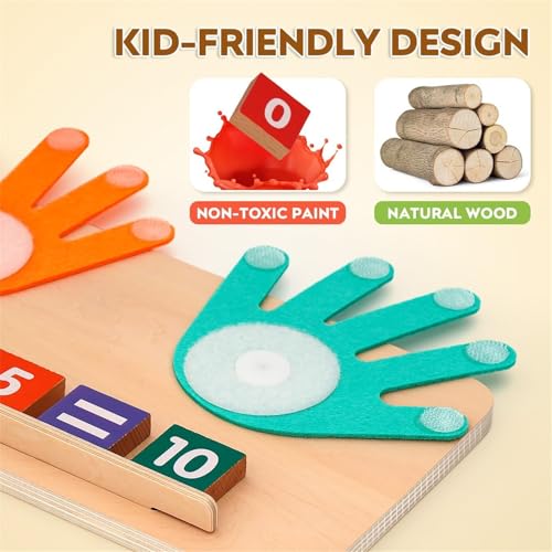 AM ANNA Kids Math Manipulatives Homeschool Supplies, Preschool Learning Toys for Toddlers 2-4 Years, Math Game Number Blocks Montessori Toys for 3 4 5 Year Old Boys Girls Preschool Kindergarten