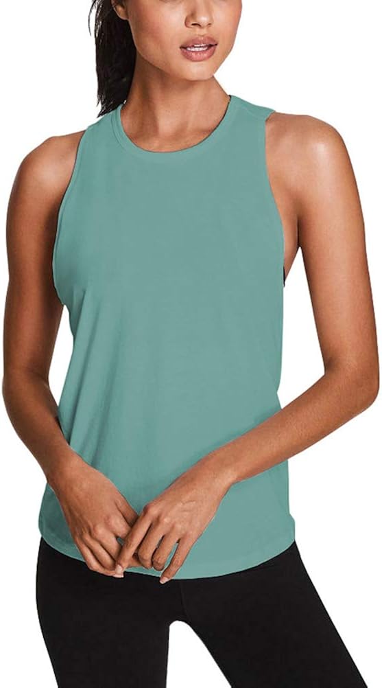 Mippo Workout Tops for Women Yoga Tank Tops Loose Fit Open Back Shirts Gym Clothes: Clothing