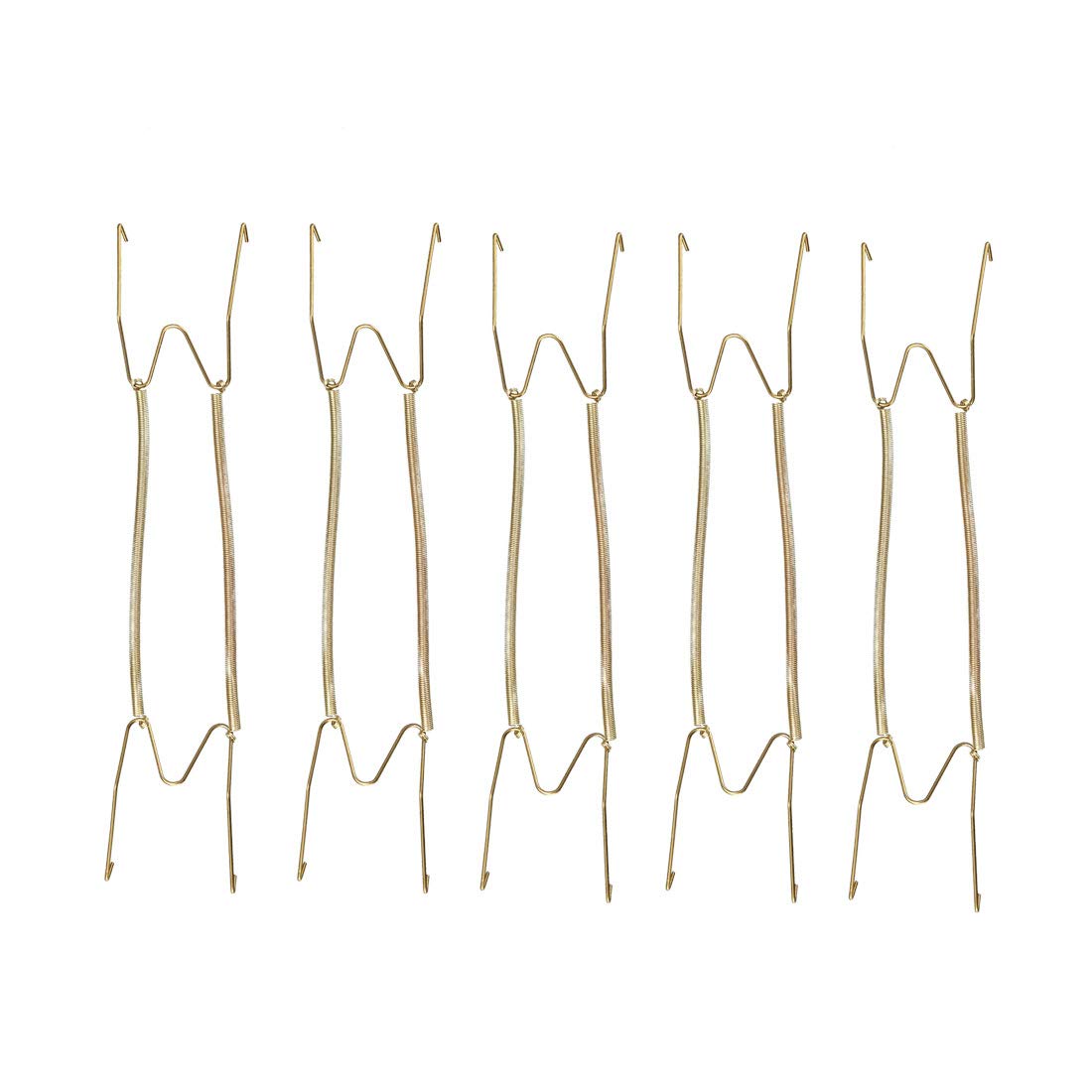 sourcing map Plate Hanger, 16-inch W Type Zinc Plated Invisible Wall Decorative Hooks, 5 Pcs