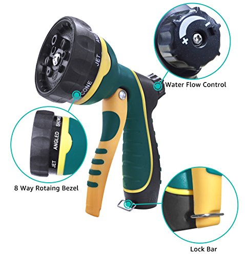 Blueberry Expandable and Flexible Garden Hose - Solid Brass Fittings & Strongest Triple Core Latex, 8 Pattern Spray Nozzle 3/4 US Standard Easy to Storage Kink Free Compact and Durable (100 Feet) - Thumbnail 5
