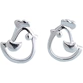 Helen de Lete Lovely Rooster Chicken Sterling Silver Stud Earrings for Women