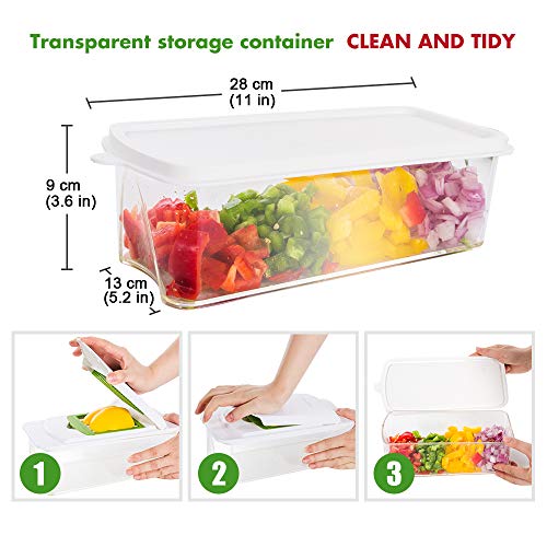 Vegetable Chopper with 7 Interchangeable Stainless Steel Blades Send Storage Container & Cleaning Brush Multi-functional Adjustable Vegetable Slicer Dicer for Onion Potato Tomato Fruit Masthome - Thumbnail 4