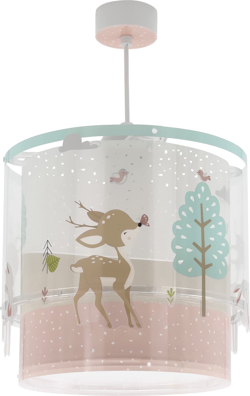 Dalber Children's Pendant Light Pendant Lamp Loving Deer Animals Polypropylene (PP) Pink