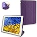 NewQiang iPad Air 2 Case with Bonus Screen Protector and Stylus - iPad 9.7 Air 2 Ultra Slim Origami Lightweight Case - Multi-Angle Standing, Auto Sleep Wake - Models A1566 A1567 (Purple)