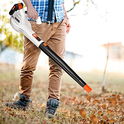 Leaf Blower, 20V Cordless Electric Blower with 2x2.0Ah Rechargeable