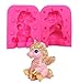 Cute Silicone Unicorn Molds Fondant Cake Topper, Silicone Cake Decorating Mold Cake and Chocolate Decorating