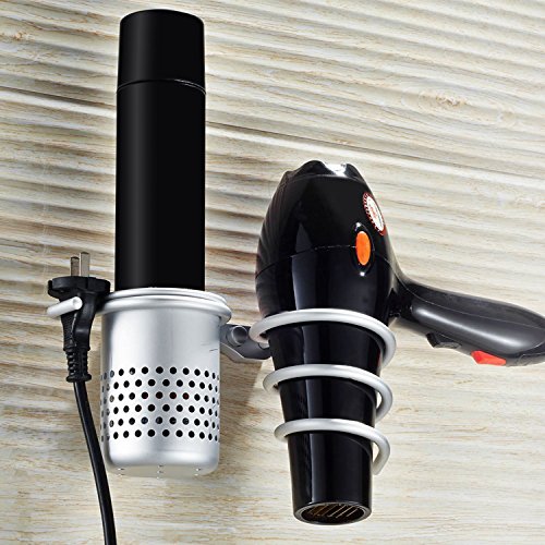 LUISMIA Hair Blow Dryer Rack Holder Storage Organizer Spring Style Wall