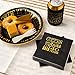 Crisky 40th Birthday Plates Black and Gold Dessert, Buffet, Cake, Lunch, Dinner Plates for 40th Birthday Decorations Party Supplies, Cheers to 40 Years! 50 Count, 9