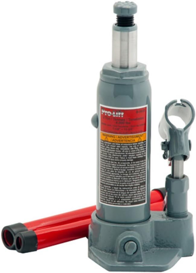 Pro-Lift B-002D Grey Hydraulic Bottle Jack - 2 Ton Capacity: Automotive