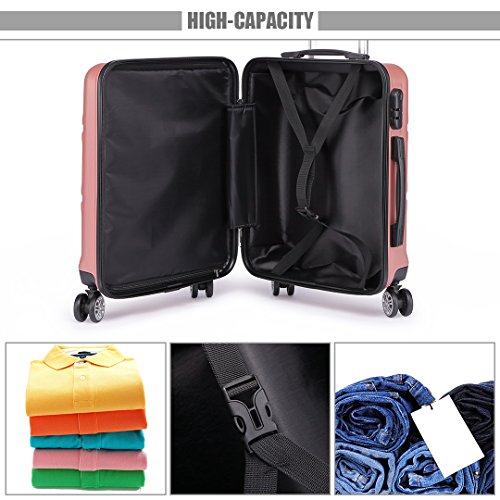 Kono Carry on Luggage Hardside Lightweight with 4 Spinner Wheels TSA