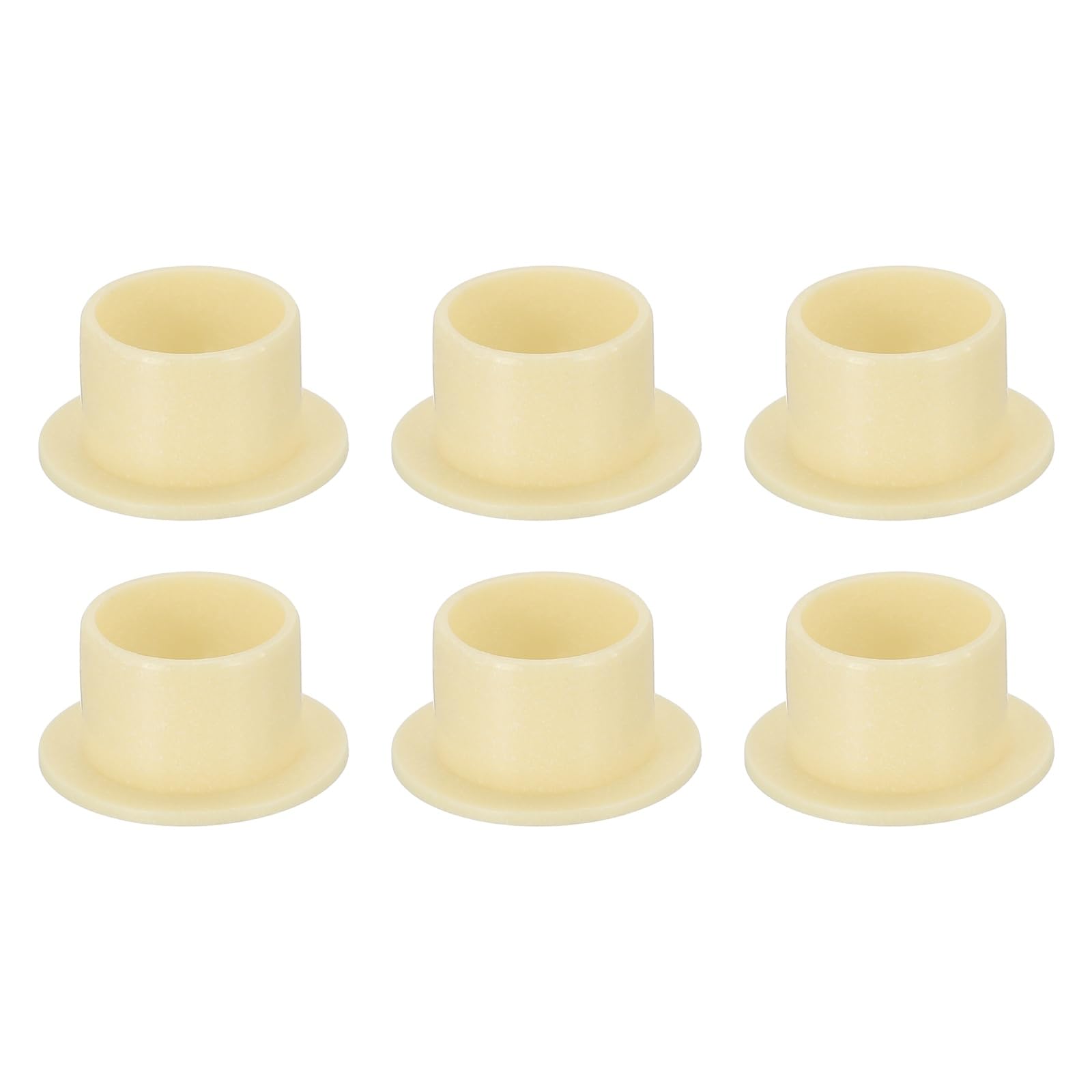 Photo 1 of uxcell 6Pcs Flanged Sleeve Bearing, Plastic Bushing ID 12mm x OD 14mm x Length 10mm POM Bushing, Yellow