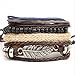 Botrong Men's Women Braided Leather Cuff Multi - layer Bangle Bracelet (A)