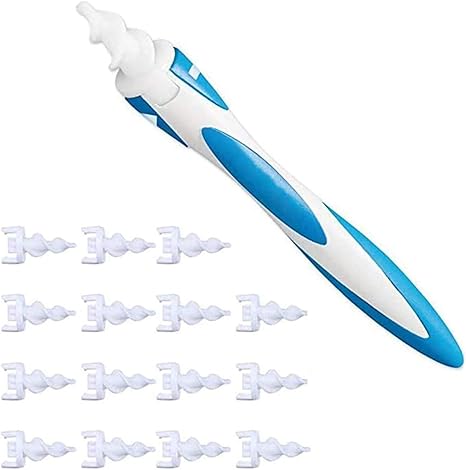 Amazon スパイラル吸引耳垢 耳掘りイヤクリーナー 回転式耳スプーンシリコン耳かき ピンセット ライト 子供 可能 掃除用ブラシ 専用収納ボックス付き 耳掃除子供 赤ちゃん 大人向けの安全で痛みのない電動耳クリーナー 1pcs 16個のブラシヘッド Hcxin 耳かき