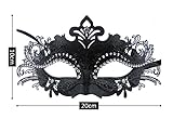 Coddsmz Couple Masquerade Metal Masks Venetian Halloween Costume Mask Mardi Gras Mask (Black+Black)