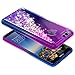 NageBee Case Compatible with Huawei Honor 7X / Huawei Mate SE w/[Full Coverage Tempered Glass Screen Protector] Glitter Liquid Quicksand Waterfall Flowing Sparkle Diamond Girls Cute Case -Purple/Blue