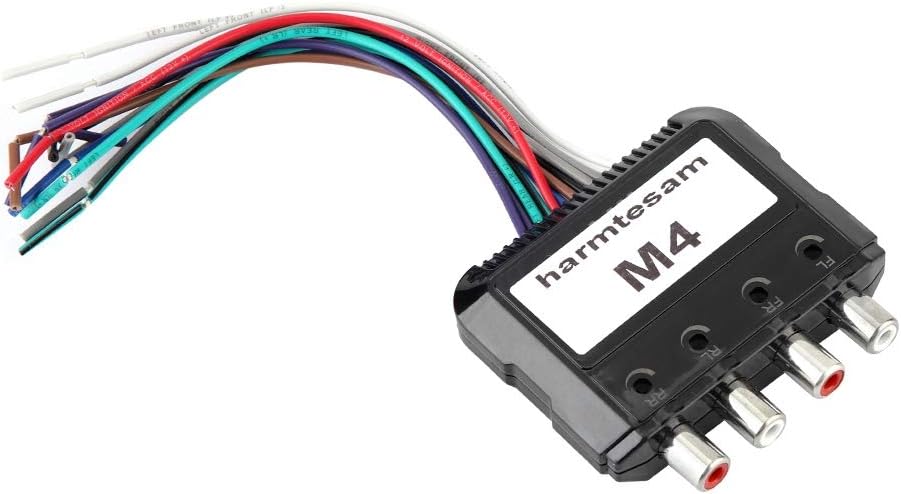 Audio Converter, Car Stereo Subwoofer 4 Channel High to Low Audio Converter with Power Amplifier Control Wire - Image 3