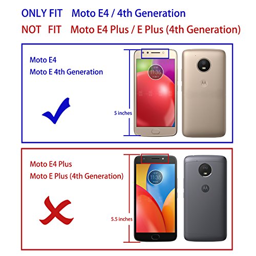 Moto E4 Case, TAURI [Stand Feature] PU Leather Wallet Case with Card Pockets Protective Flip Cover For Motorola Moto E4 / Moto E 4th Generation (Not fit for Moto E4 Plus) - Black