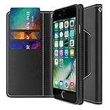 iPhone 7 Wallet Case, Maxboost [Folio Style] Premium iPhone 7 Card Cases STAND Feature for Apple iPhone 7 2016 [Black] Protective PU Leather Flip Cover with Card Slot + Side Pocket Magnetic