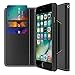 iPhone 7 Wallet Case, Maxboost [Folio Style] Premium iPhone 7 Card Cases STAND Feature for Apple iPhone 7 2016 [Black] Protective PU Leather Flip Cover with Card Slot + Side Pocket Magnetic