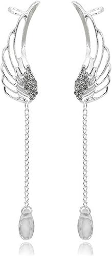 Amazon Miracoco イヤーカフ チェーン おしゃれ 耳飾り レディース アクセサリー 開運 アクセ イヤークリップ 羽 天使 シルバー イヤリング ネックレス 通販