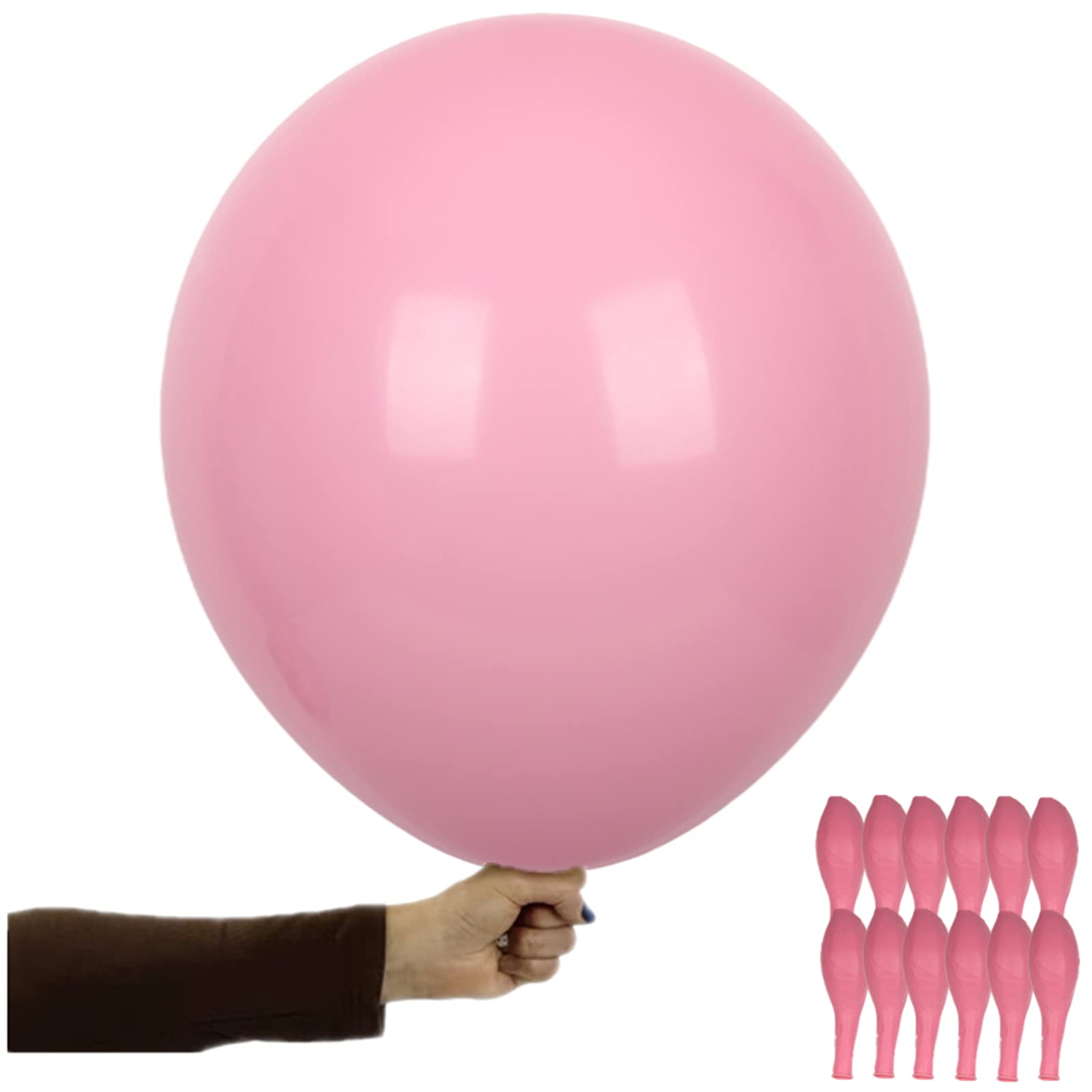 12 Pcs 18 Inch Pink Macaron Pastel Latex Balloons - Romantic Balloons Big Colourful Balloon Decorations for Wedding Birthday Party Halloween Christmas Baby Shower Carnival