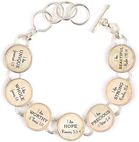 ScriptCharms I Am Silver-Plated Bible Verse Charm Bracelet