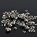 RUBYCA Skull Head Rapid Rivets and Studs, Metal Double Cap Compression Rivets, Speedy Rivets for Fabric Leather Craft Crafting, Silver Color (30 Sets)