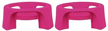 Kuber Industries Plastic 2 Pieces Multipurpose Plant Pot Water Pot Gas Cylinder Stand (Pink) -CTKTC25528