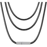 YJTSWDXY 2mm Necklace Cord for Men with Clasp, Waterproof Necklace Wax Rope Chain for Pendant 18-22 inches