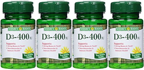 Nature's Bounty D3-400 Iu Tablets Vitamin 100 Ct (Pack of 4)