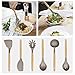 Silicone Kitchen Utensil Set: 6 Piece Cooking Utensils with Natural Bamboo Wooden Handles
