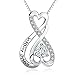 Grandma Necklace 925 Sterling Silver Jewelry Mothers Day Gifts for Grandma from Granddaughter Grandma I love You Forever Necklace for Women Birthday Gifts for Grandma (Silver-Mom)