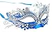Masquerade Mask Shiny Metal Rhinestone Venetian Pretty Party Evening Prom Mask,Silver and Blue,One size
