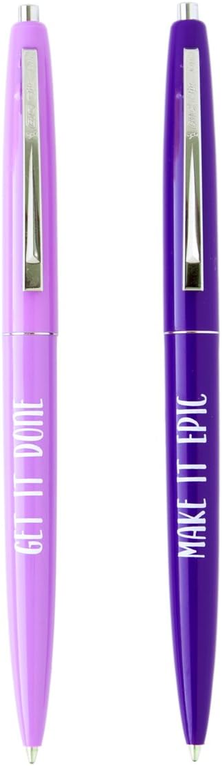 Inspirational ballpoint pens for women, great office gifts for boss, cute school office supplies for her, funny birthday gifts, Make it epic, get it done
