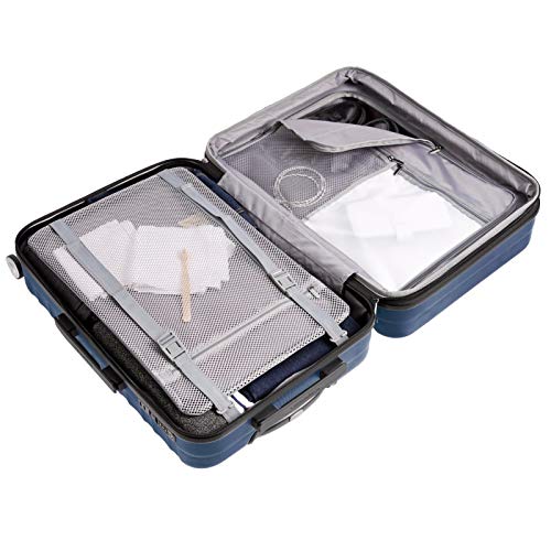 AmazonBasics Premium Hardside Spinner Suitcase Luggage with Wheels, 24