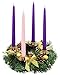 Traditional Christmas Advent Wreath. For Advent Calendar Season Candle Holder –Centerpiece Décor – Advent Candle Holder and X-mas Candles Decorations