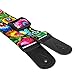 CLOUDMUSIC Tenor Concert Soprano Baritone Ukulele Strap Coloful Floral Pattern Straps With 2 Buttons For Adult Size And Kids Peacock Flowers In Black