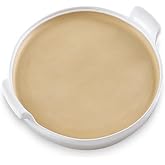 The Pampered Chef Large Round Stone with Handles in White