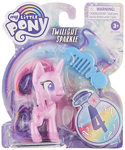 My Little Pony Twilight Sparkle Potion Pony Figure - 3-Inch Purple Pony Toy with Brushable Hair, Comb, and 4 Surprise Accessories