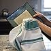 Kitchen Dish Towels - Set of 4 Cotton Tea Towels 20 x 28 inch - Best Dish Cloths for Hand Towels or Embroidery in Vibrant Colors - Teal Green
