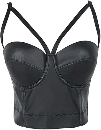 leather bustier crop top