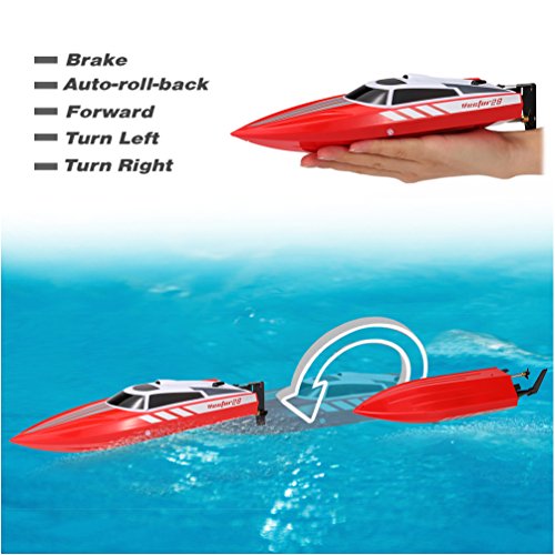ALLCACA RC Boats 30KM/H High Speed 2.4Ghz Radio Controlled Boats Electric Racing RC Ship for Lakes,Pools and Outdoor Adventure - Thumbnail 3