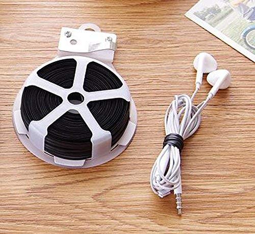 1 Roll Coil 50M 164 FT Black Metal Sealing Rope Multi-Function Sturdy Tie-Up Device with Cutter Plastic Wrapped Wire Twist Tie Wired String for Home Gardening Office - Thumbnail 4