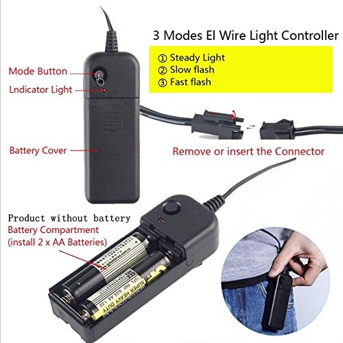 Yostyle Light up Mask Halloween Mask Cosplay Led Costume Mask EL Wire Light up