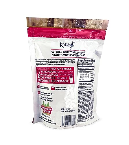 KONSYL DAILY PSYLLIUM FIBER 360G / 12.7OZ – NON-GMO, VEGAN, KETO-FRIENDLY, FIBER SUPPLEMENT POWDER – SUPPORTS DIGESTIVE HEALTH