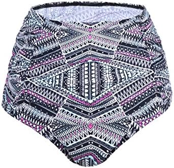 Septangle Women's Vintage High Waisted Bikini Bottom Shirred Tankini Briefs