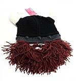 Beard Head Viking Looter Beard Beanie - Funny Knit Horned Hat w/Fake Beard