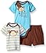 Gerber Baby Three-piece Bodysuit Lap-shoulder Shirt and Short Set, Monkey/Exclusive, 0-3 Months