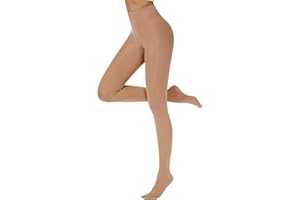 Luxdovi Women Ultra Soft 50 Denier Silky Tights Semi Opaque Solid Color Pantyhose High Waist Footed Stockings
